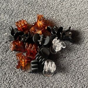Kids Hair Clip Set - Black, Brown, and Clear
